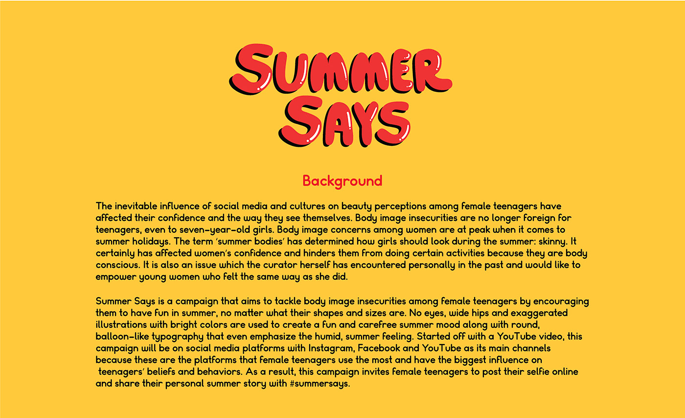 motion graphics  summer body shaming campaign Advertising  empowering illustrations graphic design  summer body summer says