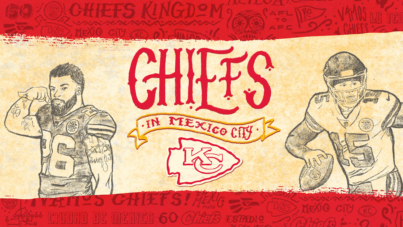 Chiefs Chiefs Kingdom Vamos Chiefs mexico city stop motion Drawn Motion kansas city mexico nfl Sports Design