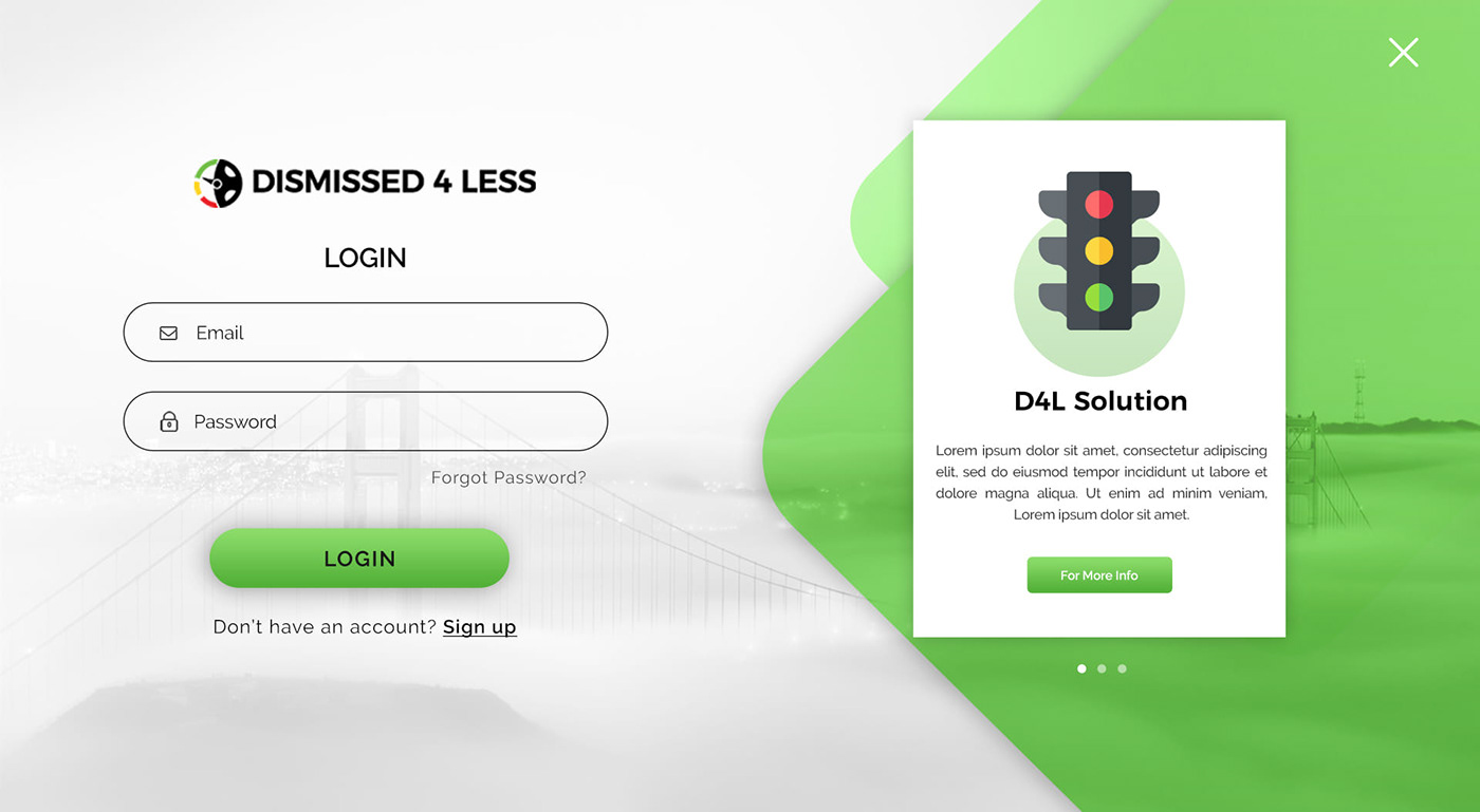 contact Dismissed4less free web design psd services template traffic ticket Traffic Ticket Website traffic website ui kit