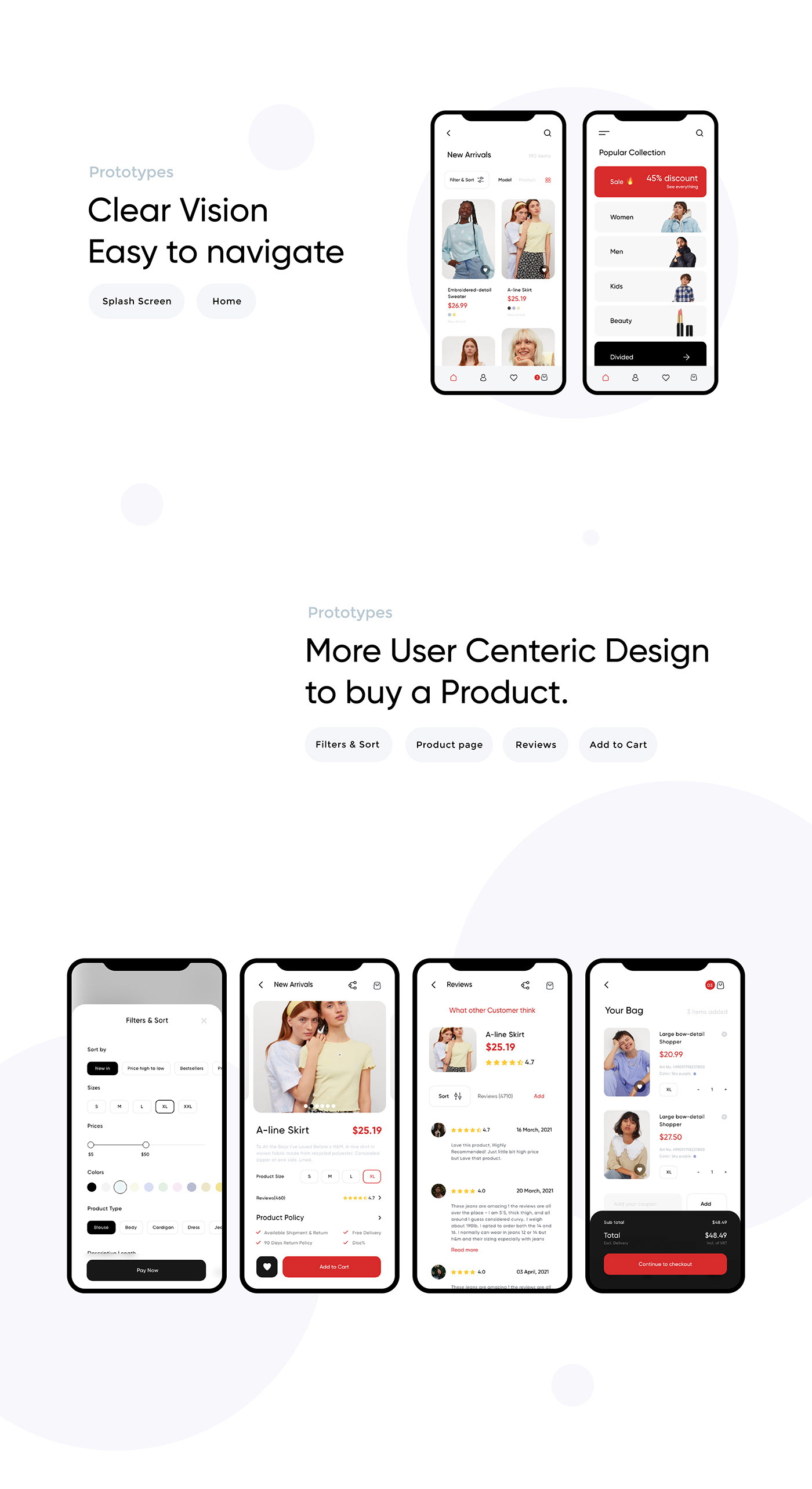 application Ecommerce H&M iOS App online shopping product redesign Shopping uiux UX Case Study