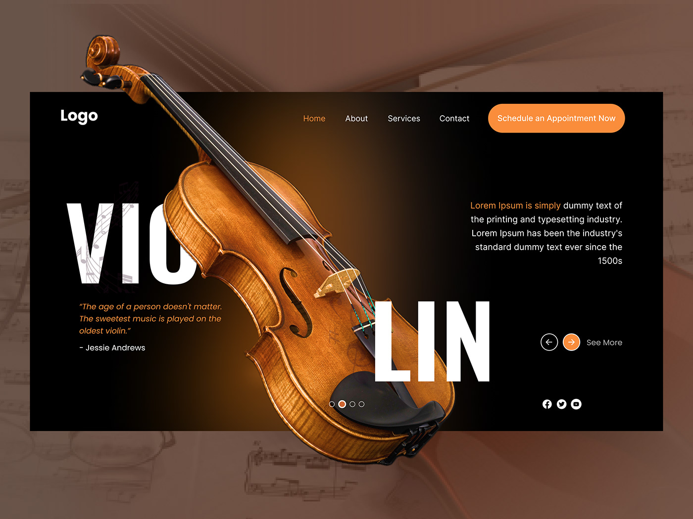 Violin instrument ecommerce website ui design Figma Web Design  violin shop