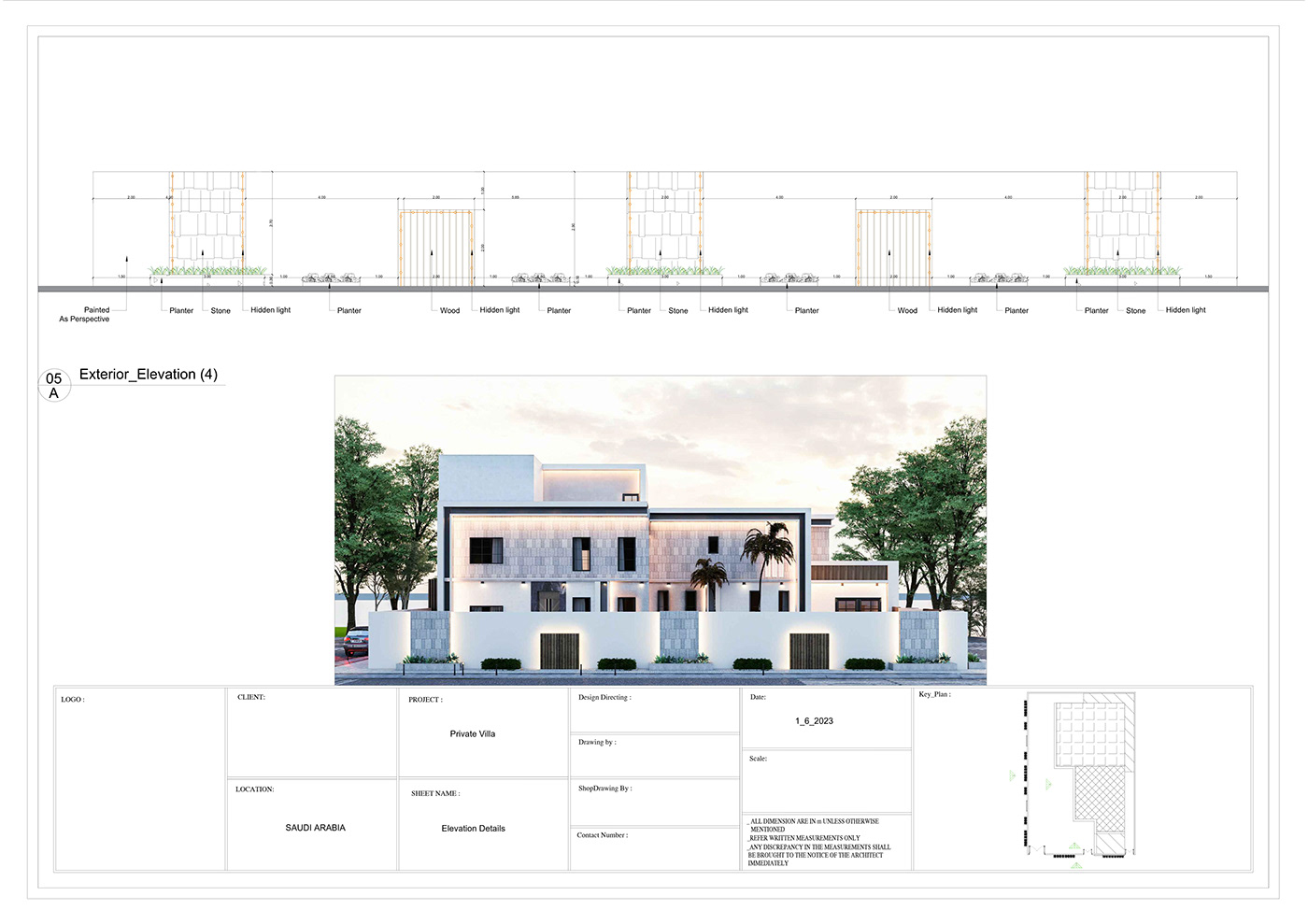 shopdrawing architecture exterior modern Elevations AutoCAD 2DDesign  