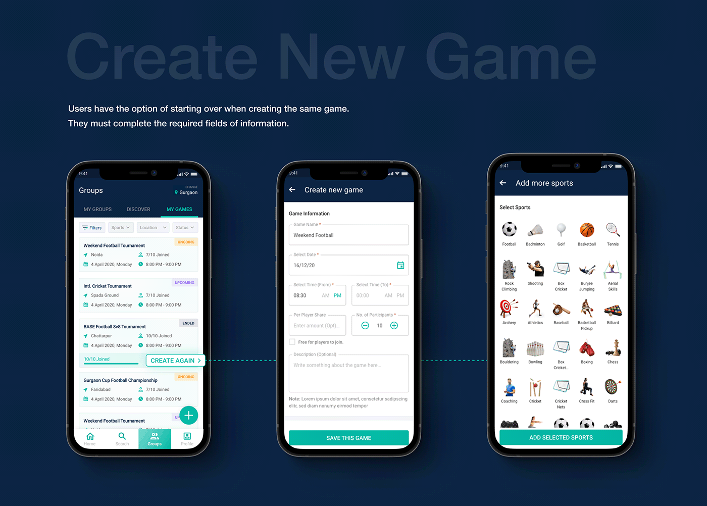 Adobe XD app design game game design  Games Gaming App Leaderboard Mobile app sports UI/UX