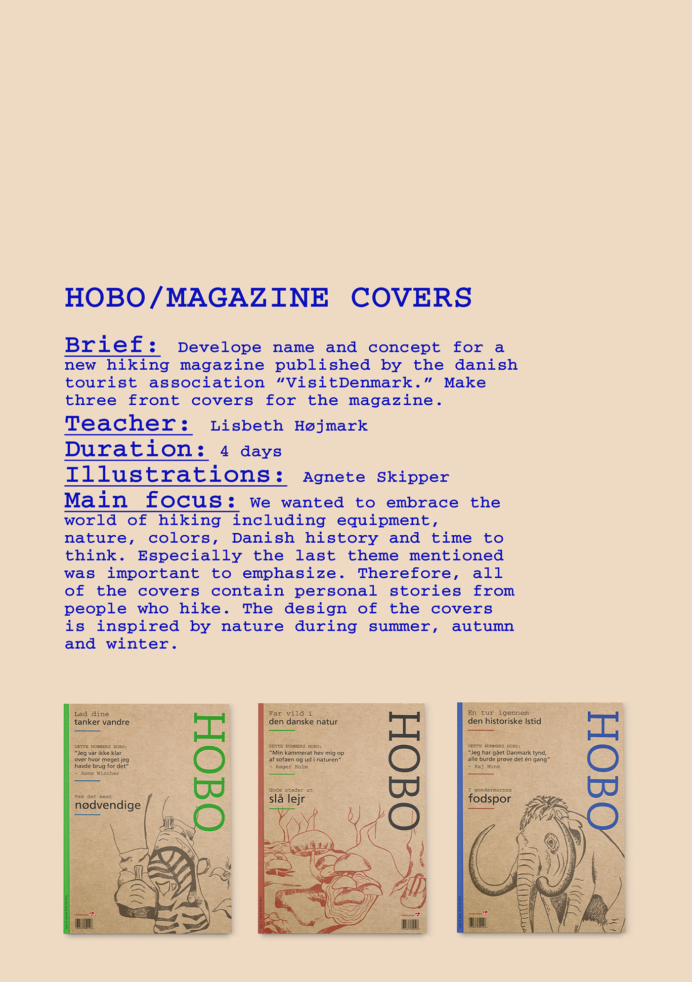 Magazine Covers art direction  ILLUSTRATION  hiking typography   colors concept lisbeth højmark SVK