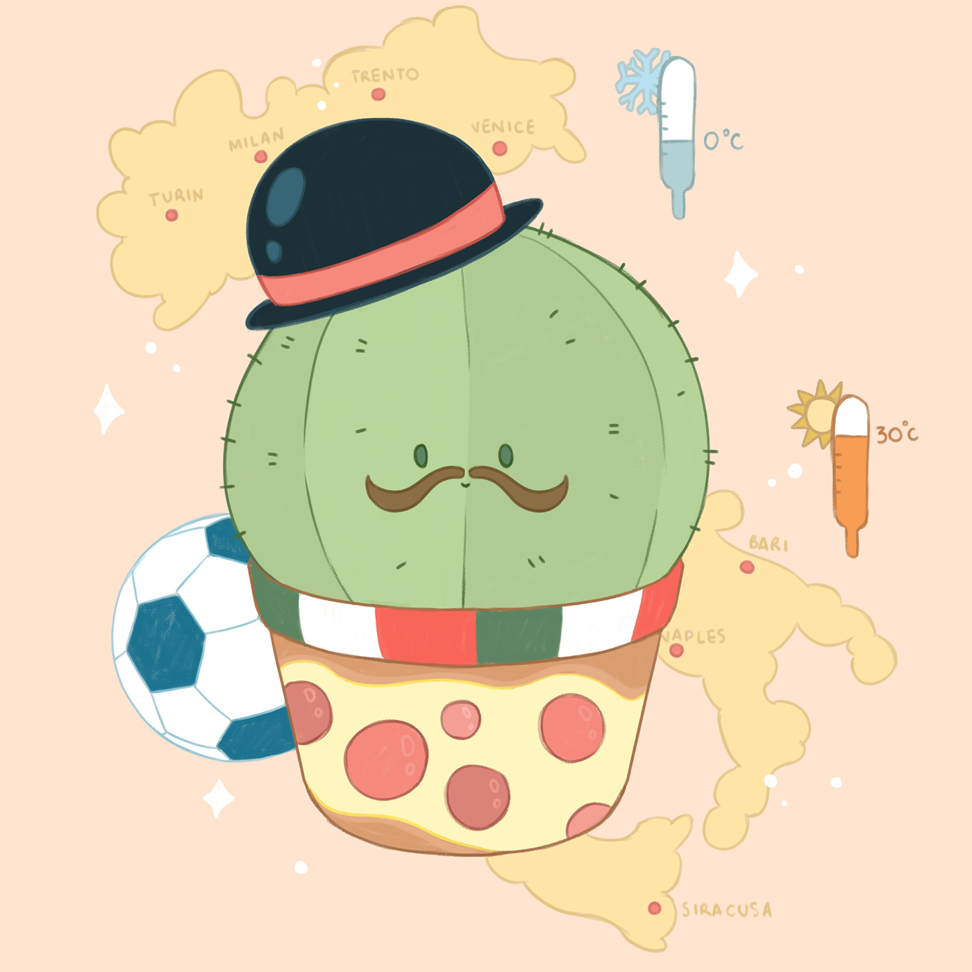 cactus cartoon Character design  Collection Digital Art  ILLUSTRATION 