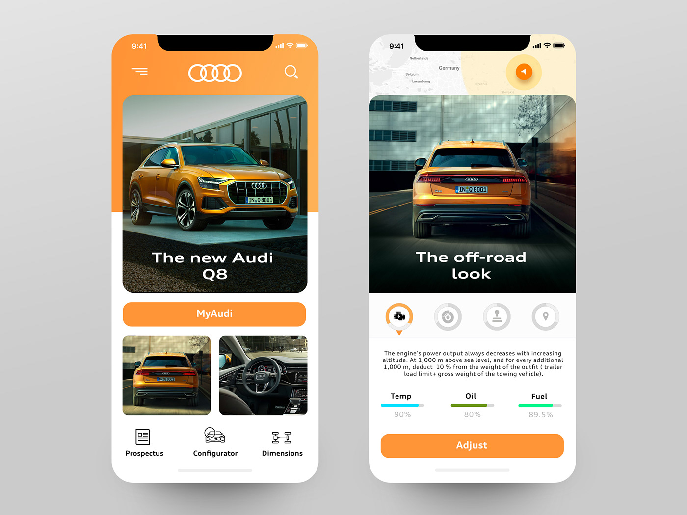 Audi Q8 Mobile app Audi q8 design car suv Interface lyras goerge lyras