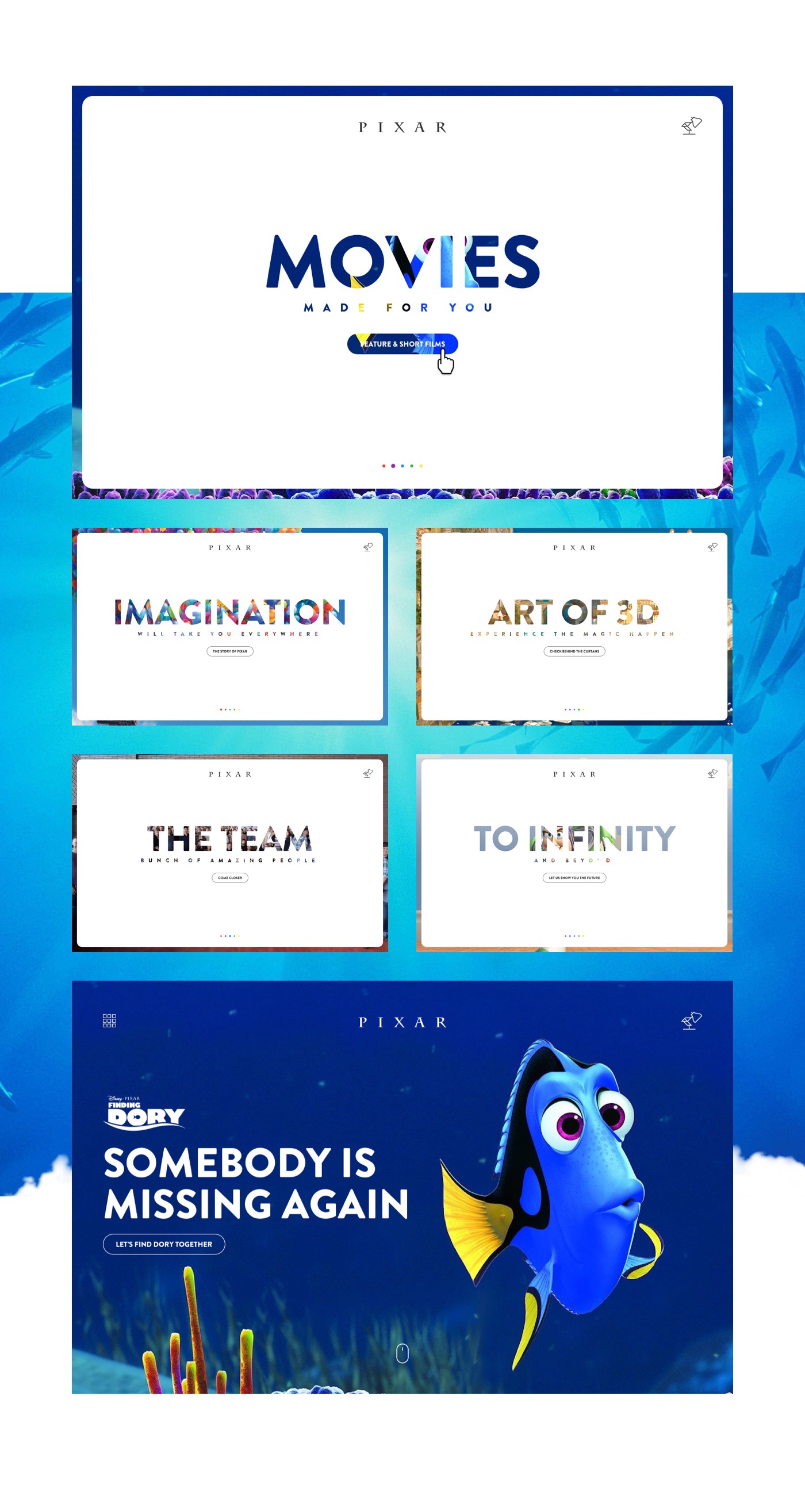 ux UI redesign pixar Web