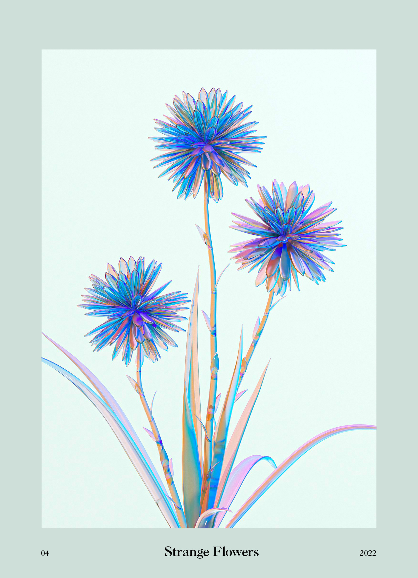 3D abstract artwork CGI cinema4d colorful Flowers ILLUSTRATION  octane Nature