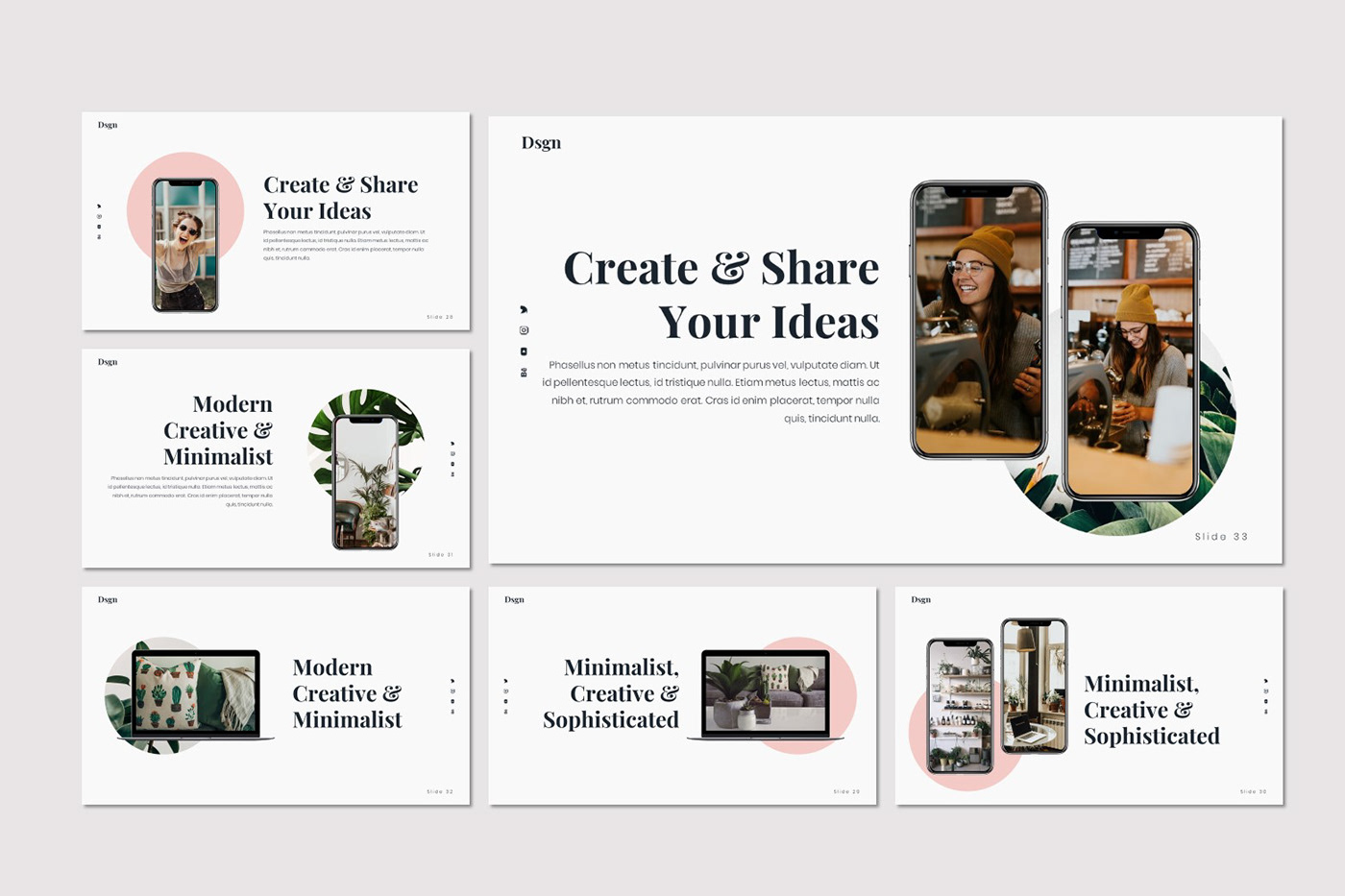 clean modern Lookbook simple freebies Free Template Powerpoint Keynote Google Slides magazine