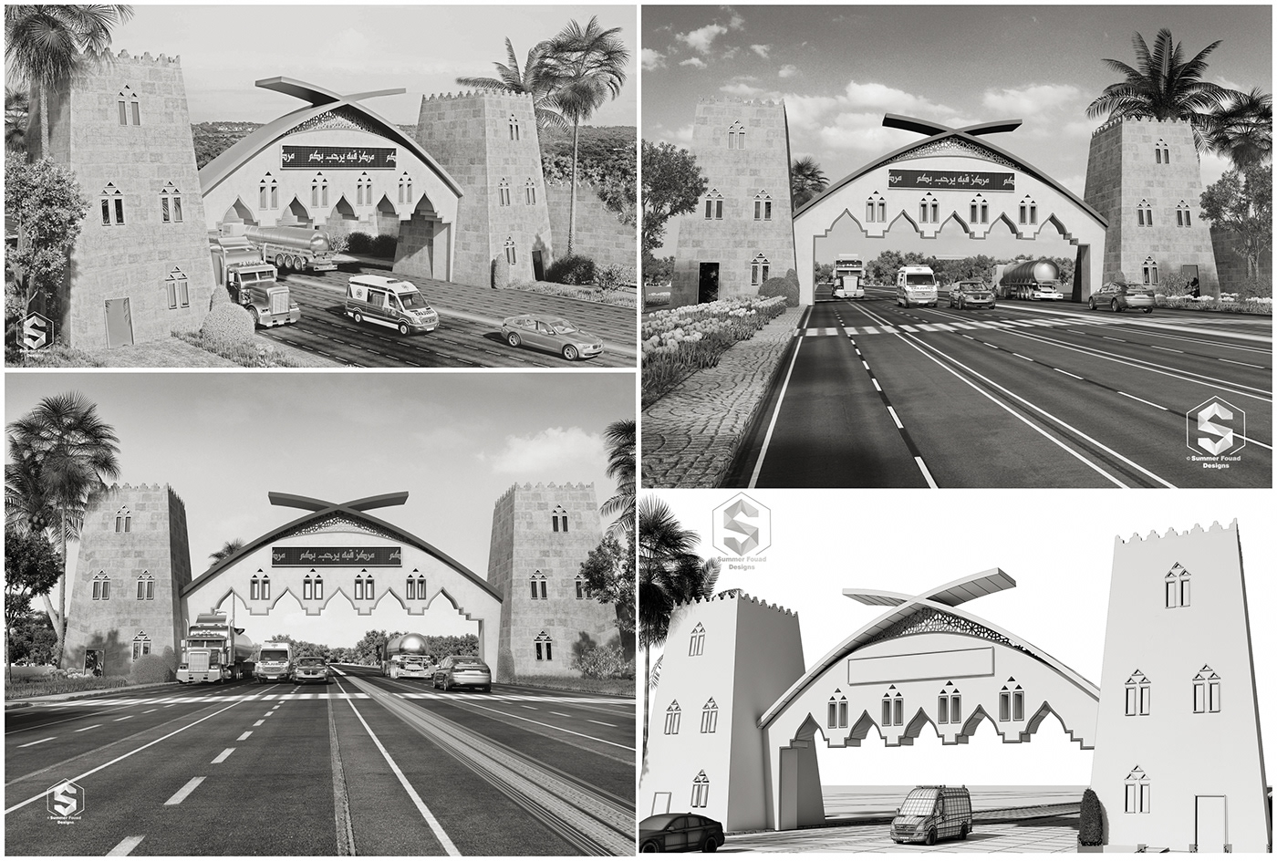#gate  #entrance #securitygate #town #saudi #Islamic #archs #architecture #roads #highway