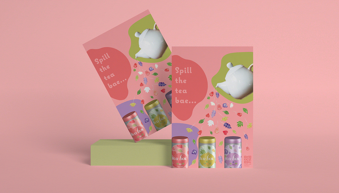 branding  Tea Package ILLUSTRATION  Illustrator floral graphic design  package design  tea design tea tea can