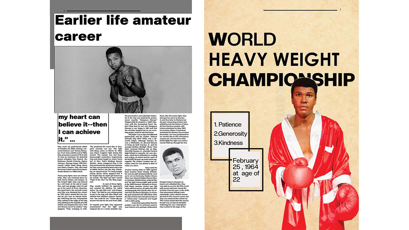 Boxing design magazine mock ups muhammad ali sports