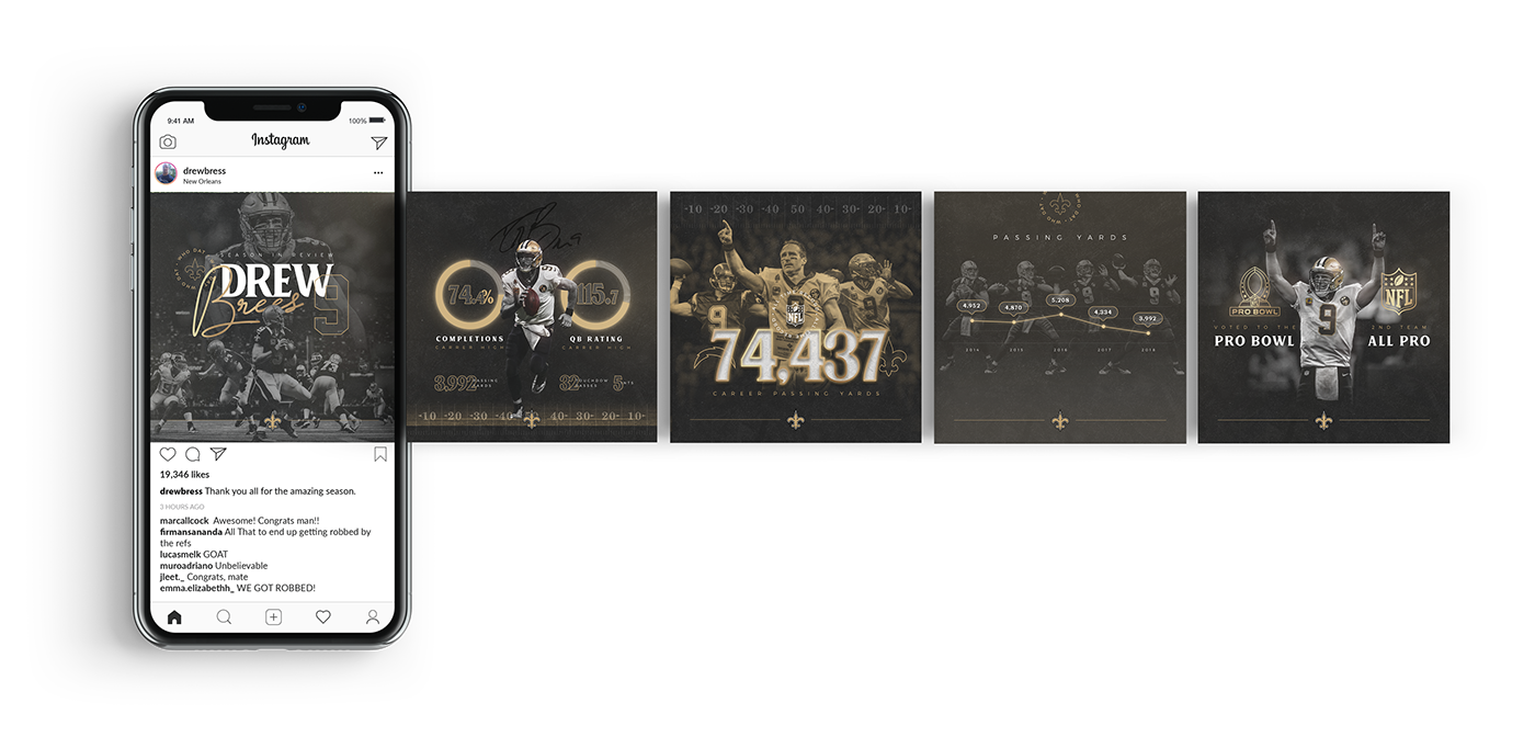 nfl football infographic social media Drew Brees saints poster sports new orleans quarterback
