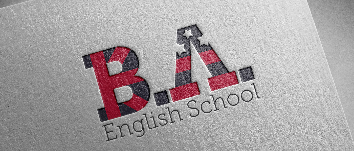 visual ID graphic design  brand school red blue american british marca identidade visual