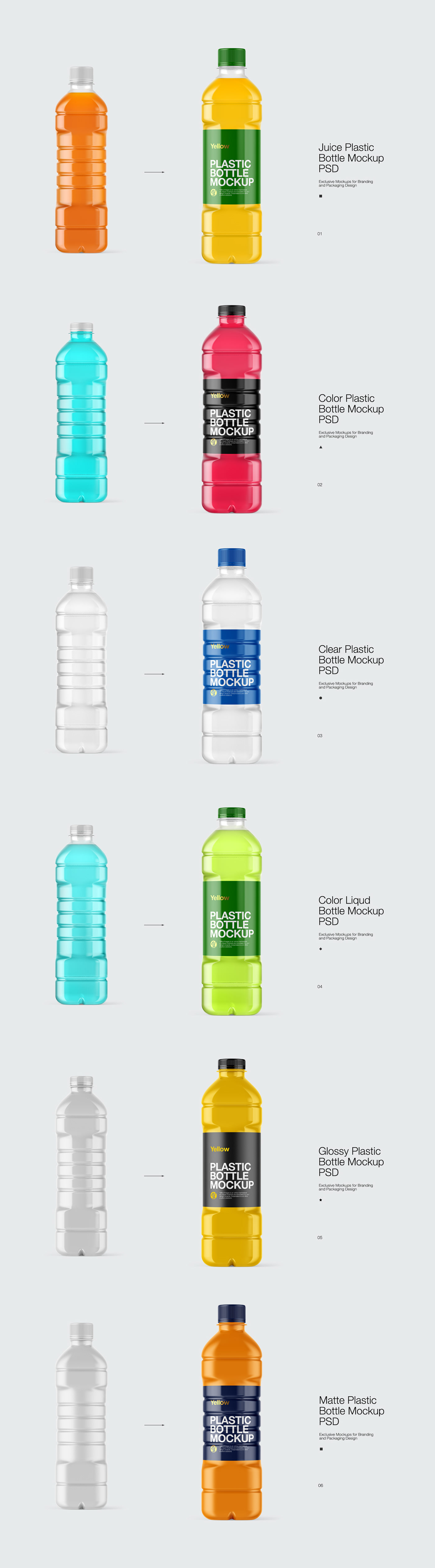 Mockup mock-up bottle plasticbottle design 3D visualization mockupdownload Pack package