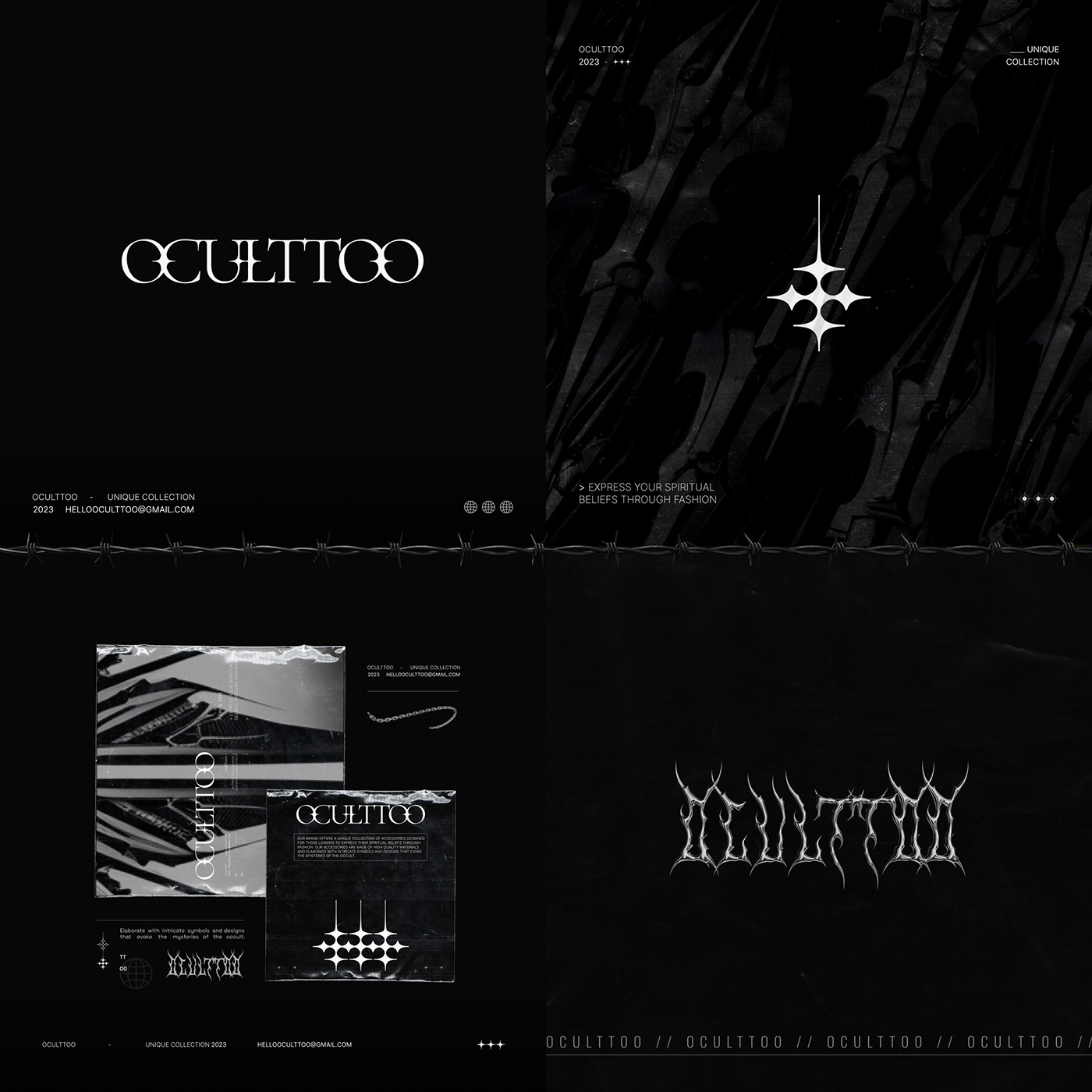 Brutalism neoforge branding  typography   futuristic jewerly dark modern mystery ai