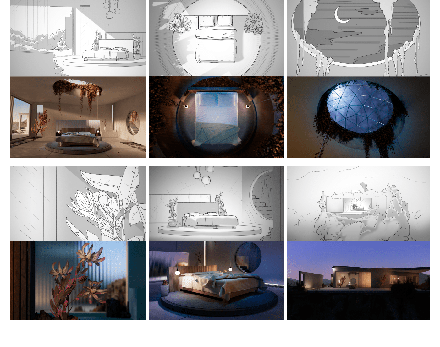 3D arquitecture art bed CGI digitalart home houdini redshift Render