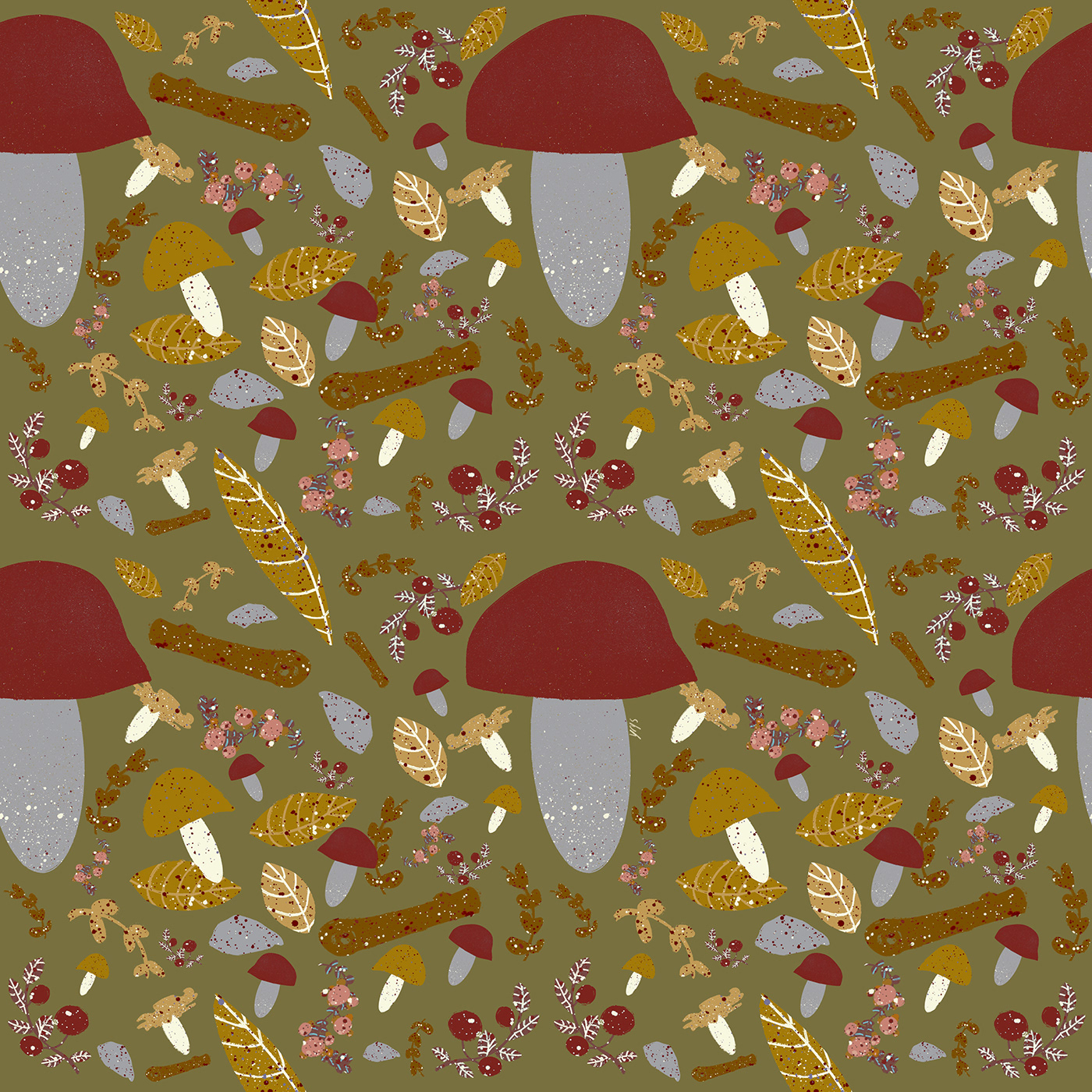 Procreate pattern design  forest Nature Repeat Pattern