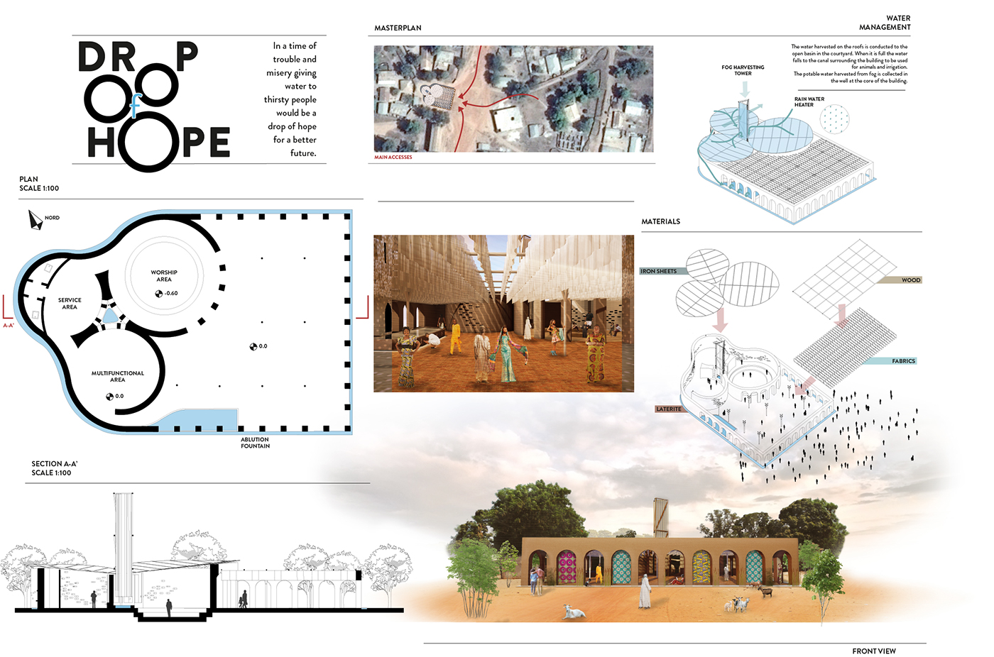 architecture africa Water Project heart wall water managment Answer42 multifunctional Answer 42 architects