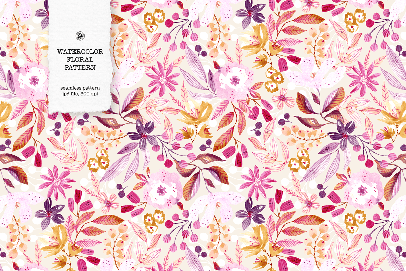 fabric design floral pattern Flowers nursery pattern seamless pattern Watercolor pattern