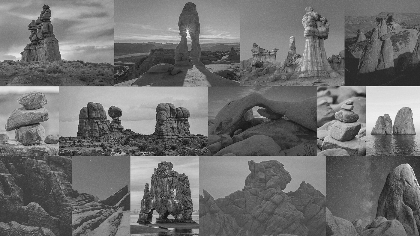 stone rock mountains Landscape balance equilibrium alphabet 36daysoftype textures letters