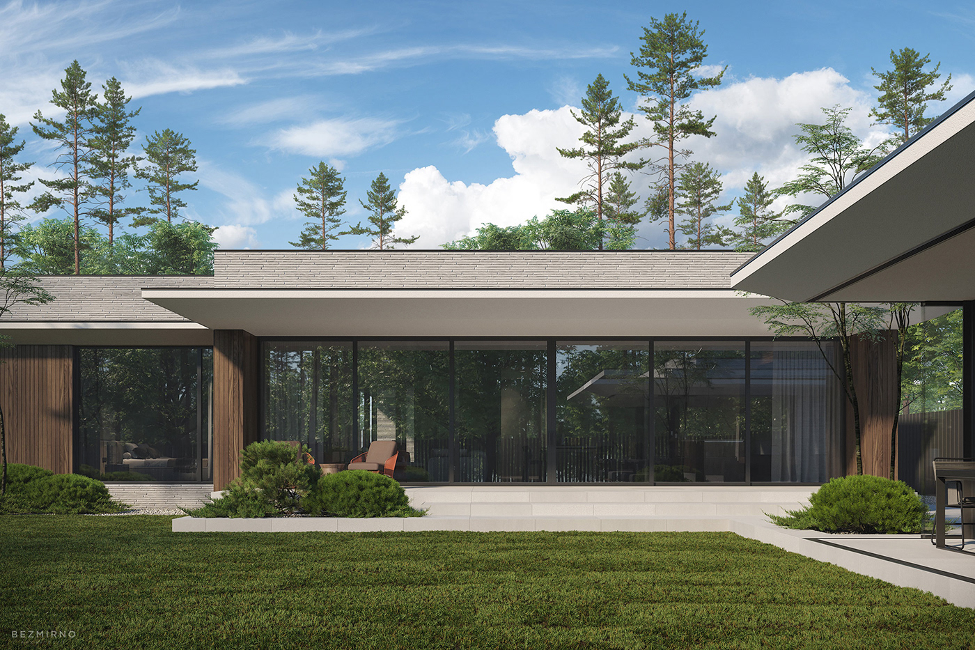 Poli House private house contemporary design Modern Design wood concrete glass Minimalism Bezmirno ukraine