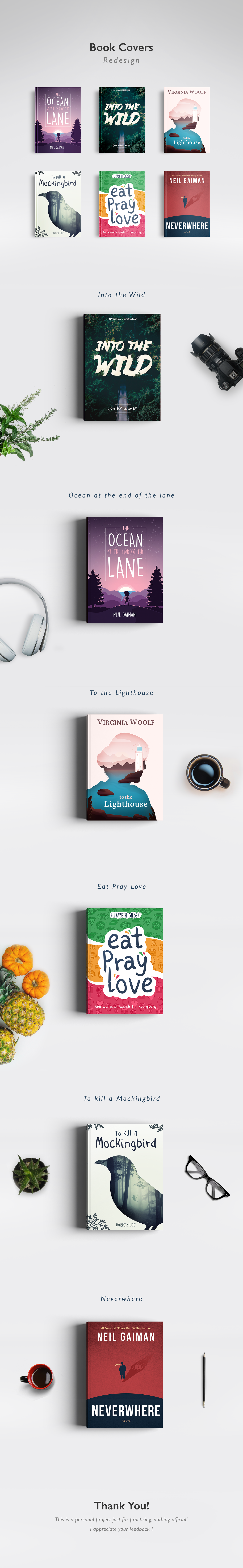 book covers into the wild neil gaiman Neverwhere books Ocean lighthouse mockingbird