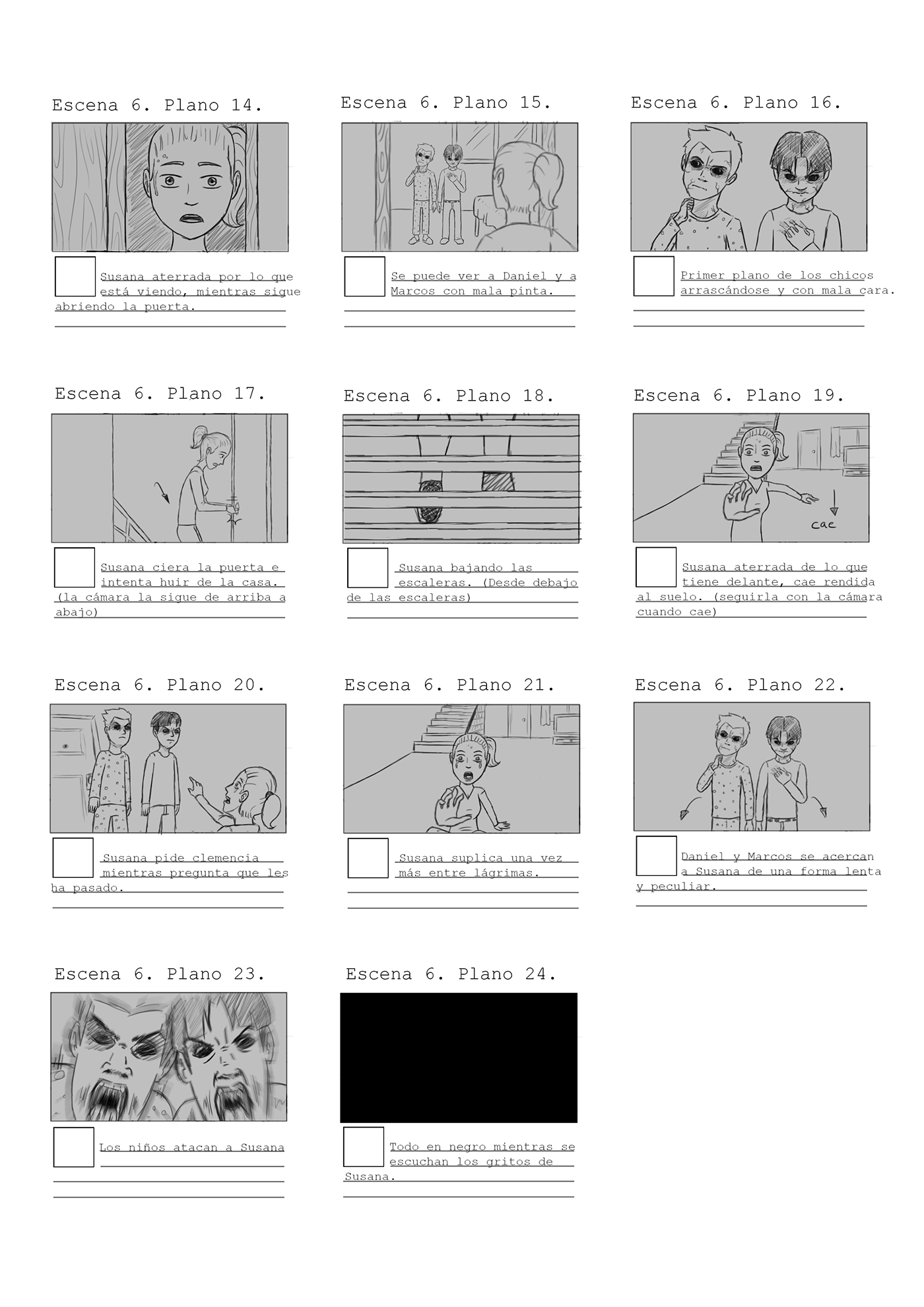 corto short film horror storyboard guion Script audiovisuales grabación Film   Terror