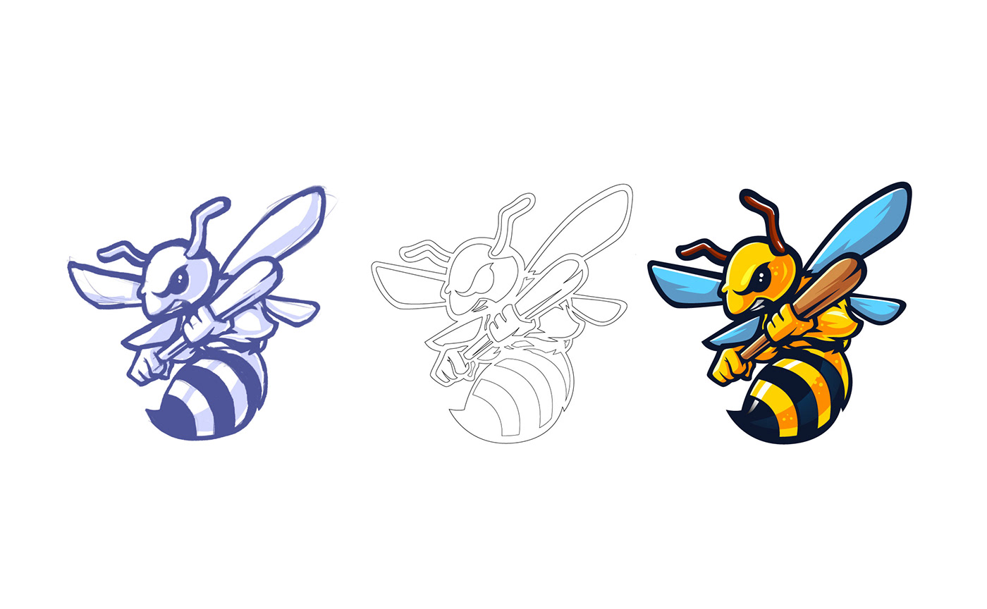 bee brand identity branding  Bumblebee esports Logo Design mascot design mascot logo Sports logo Twitch