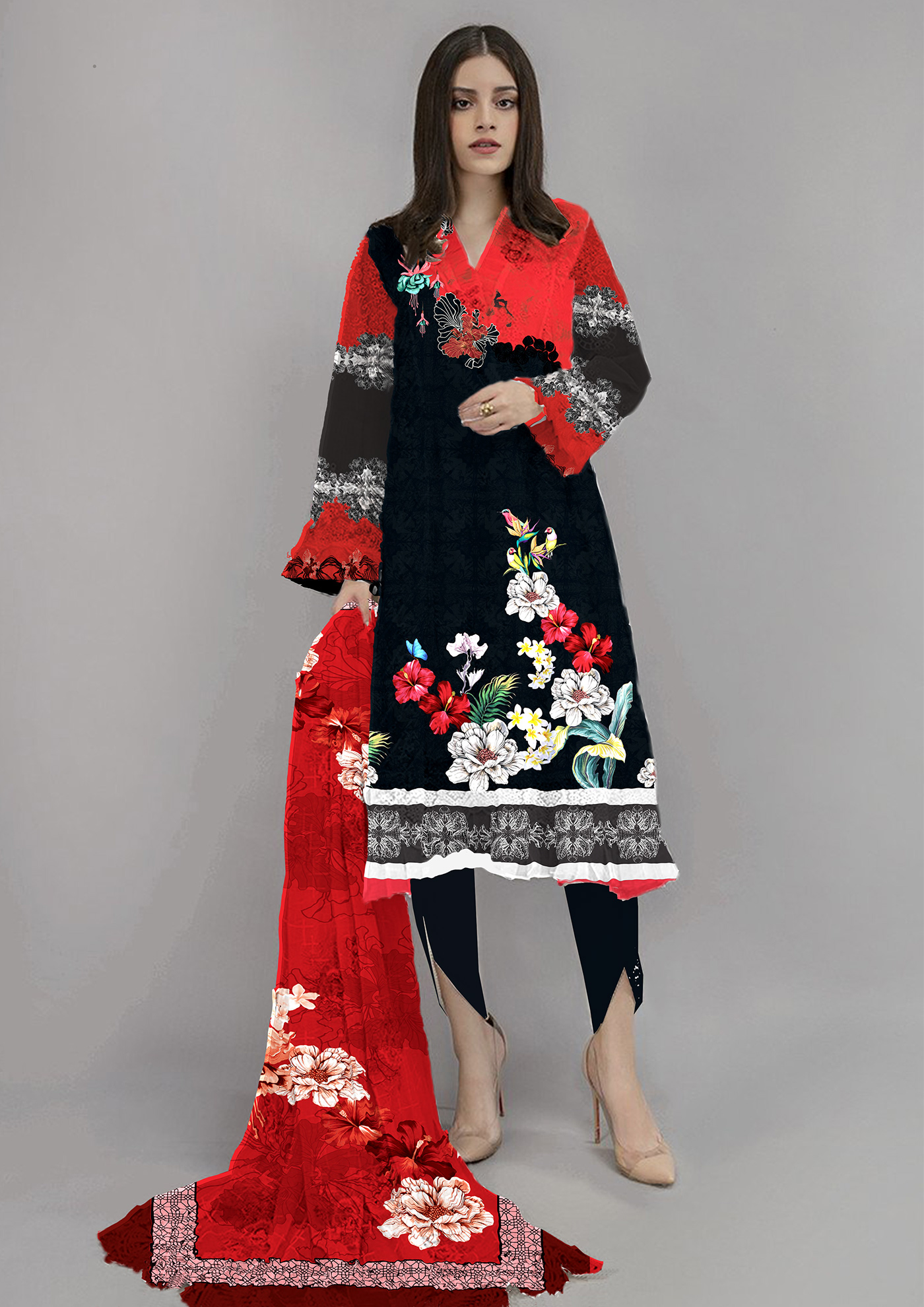 apparel artist Clothing digitalart Fashion  pakistani pattern photoshop print textiledesign