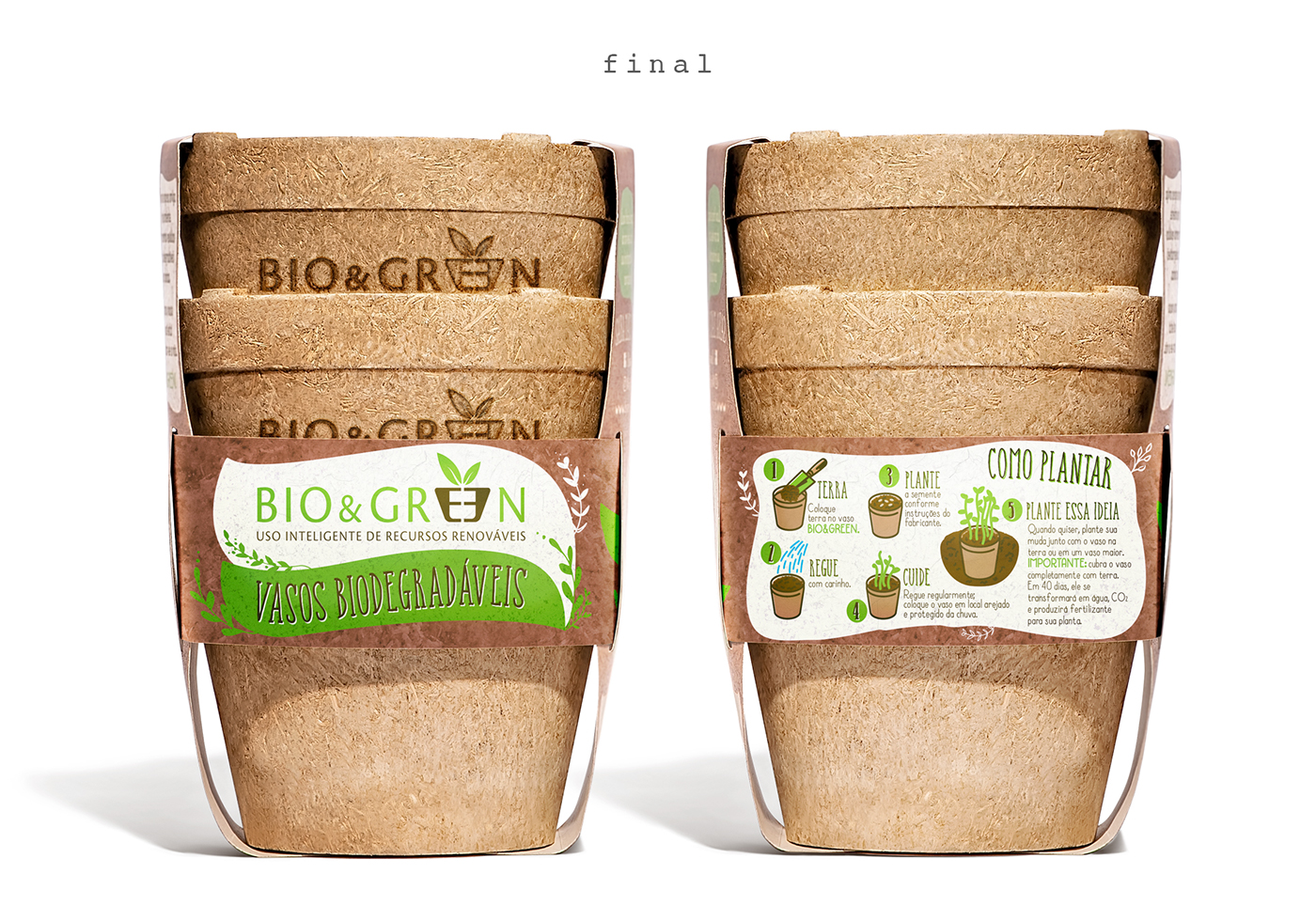 package biodegradable Ecology Vase bio green plants ecologycal