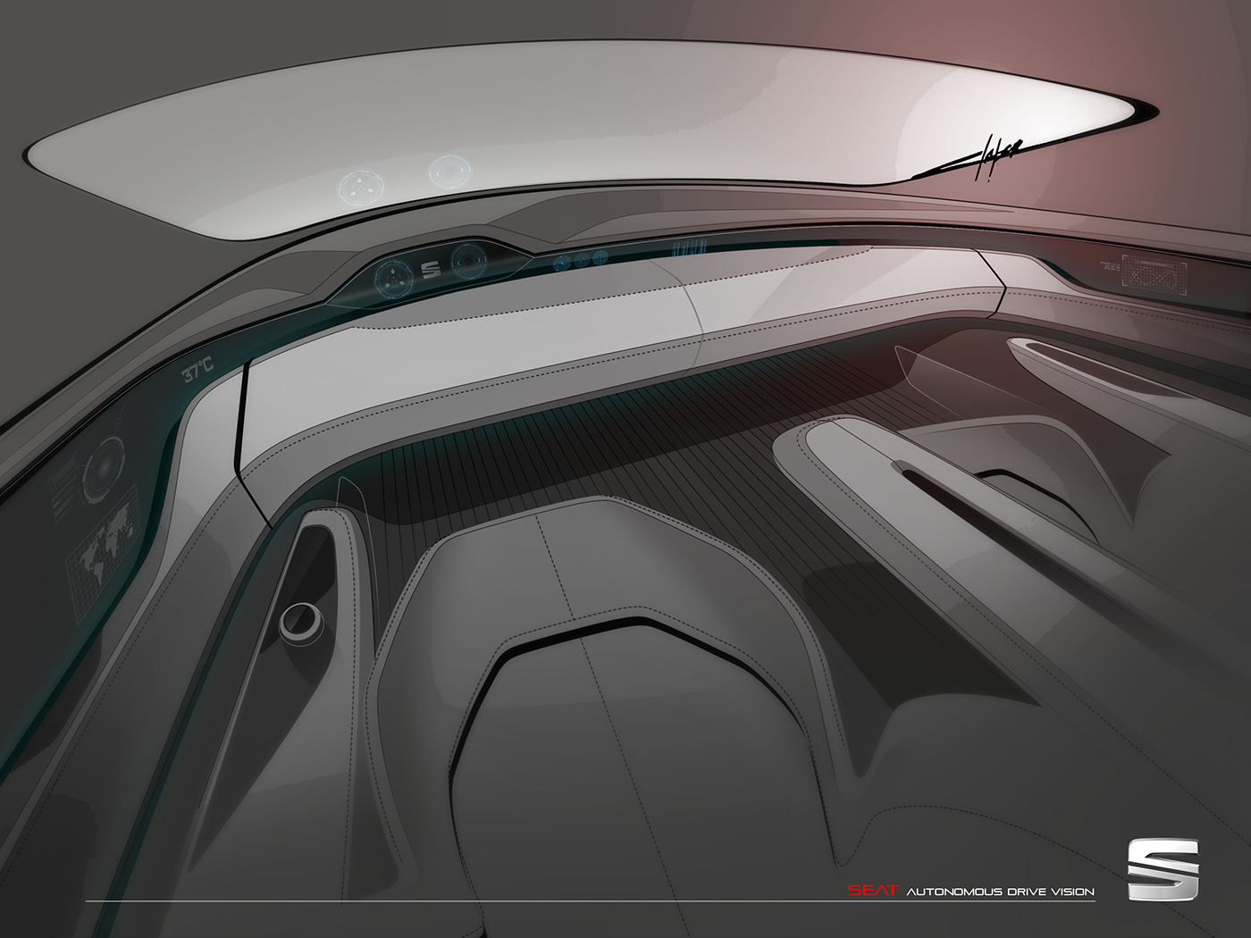 interior design  sketch Autonomous digital automotive   Automotive interior seat transportation interior