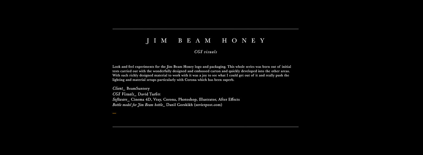 Jim Beam Honey cinema 4d vray corona retouching  honey Packshot logo lighting bottle