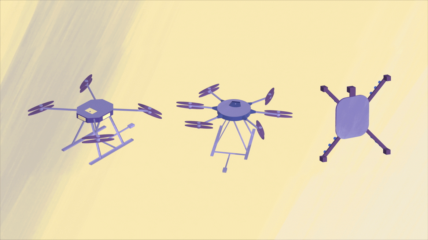 DJI drones robotics rpas Technology 2D ILLUSTRATION  motion graphics  robot Vector Illustration