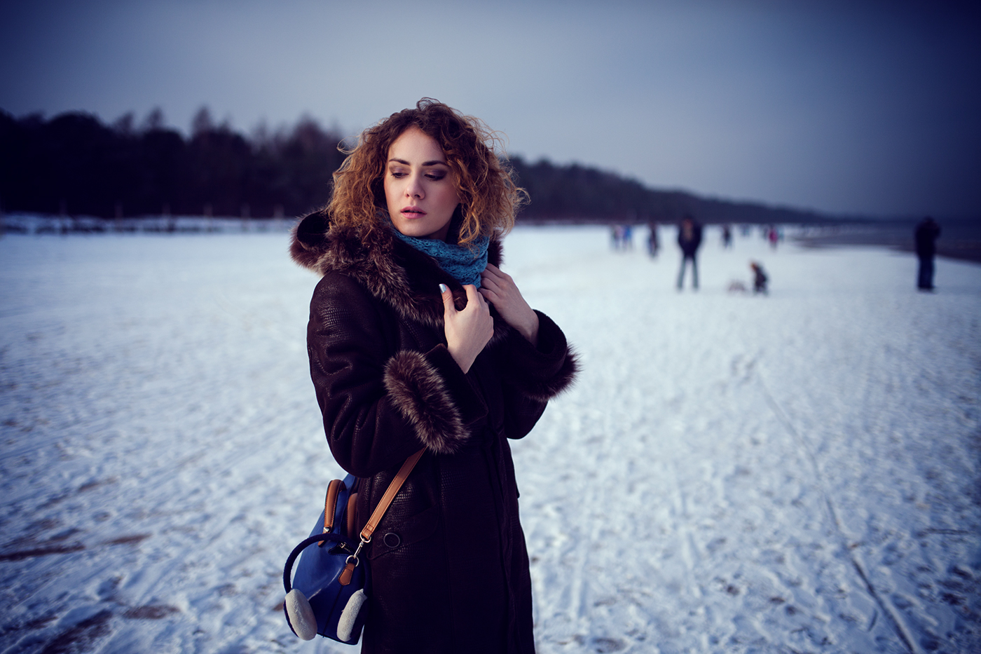 Adobe Portfolio model outdoors winter