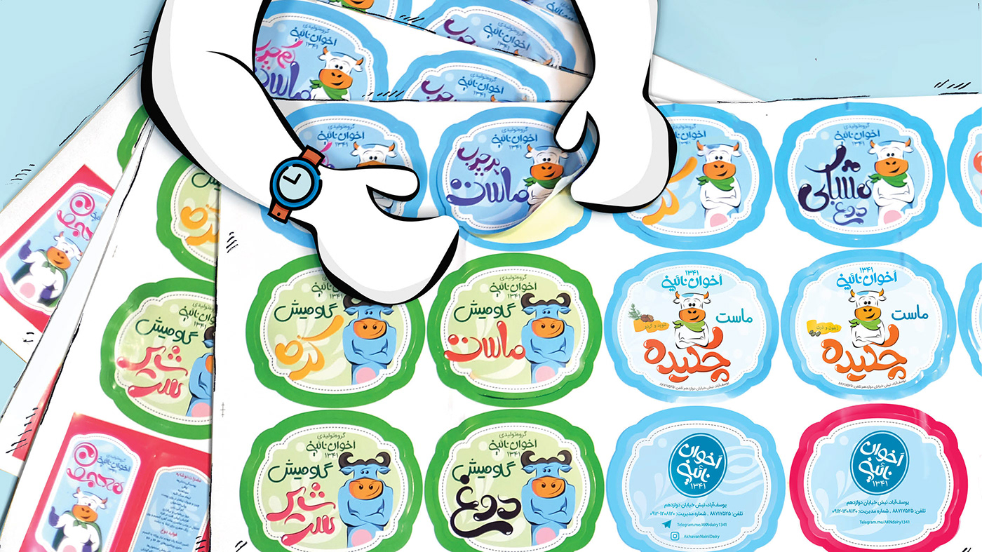 sheep cow Dairy milk ILLUSTRATION  Character design  packing