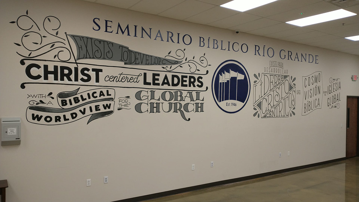Christian identity lettering Logo Design Mural seminary signpainting typography  