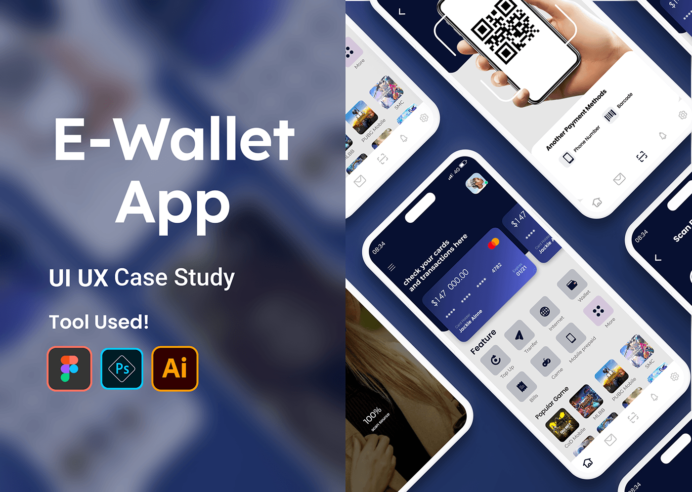 Case Study e-wallet Mobile app wallet app user interface user flow UI/UX Figma cryptocurrency design