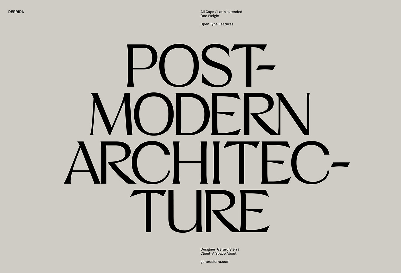 architecture barcelona brand carving Display font Ligatures modern Opentype Typeface