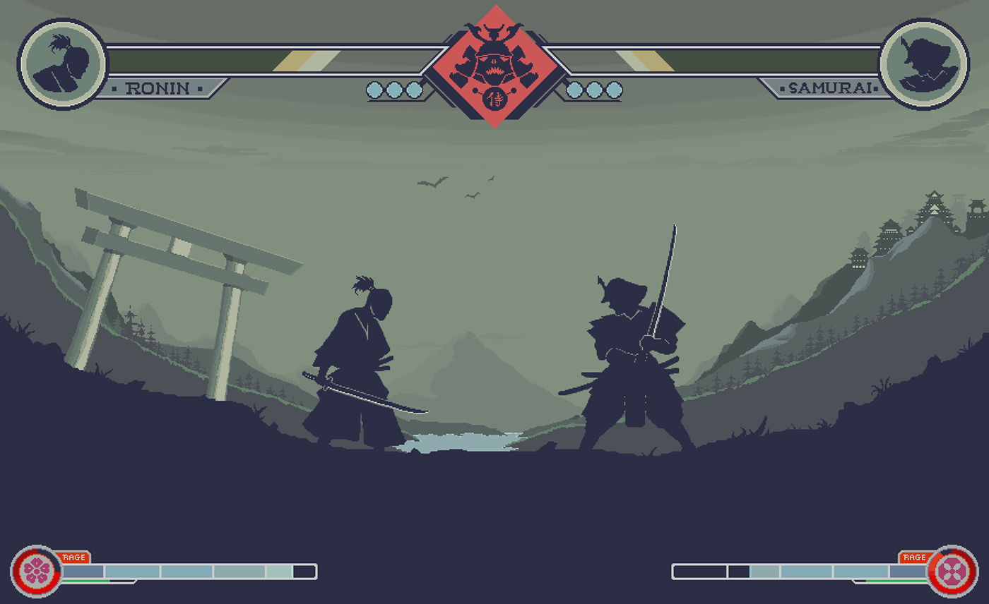 animation  samurai fighting game game design  game Pixel art pixel artist