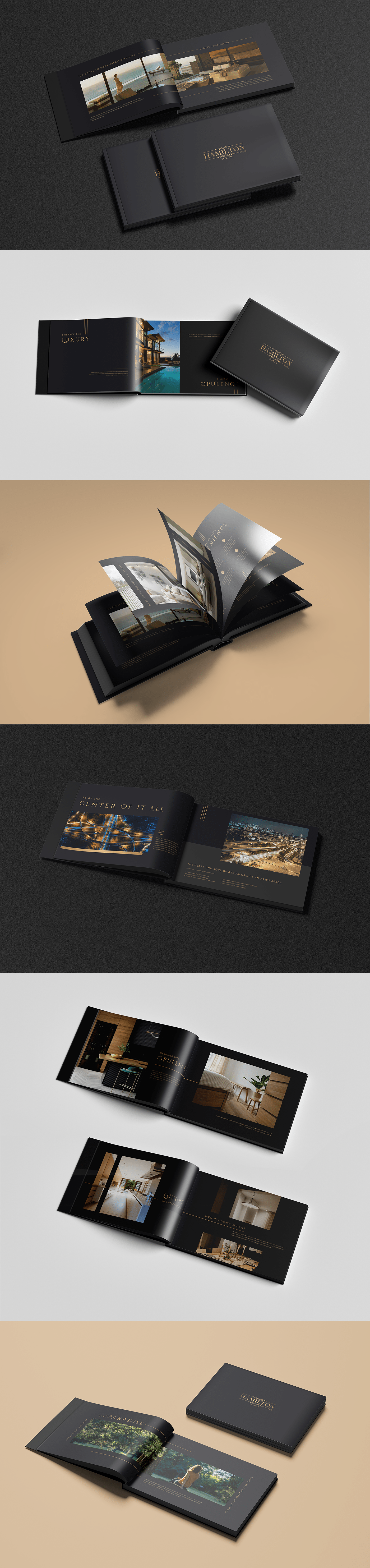 real estate brochure book design black luxury branding  print InDesign graphic design  architecture
