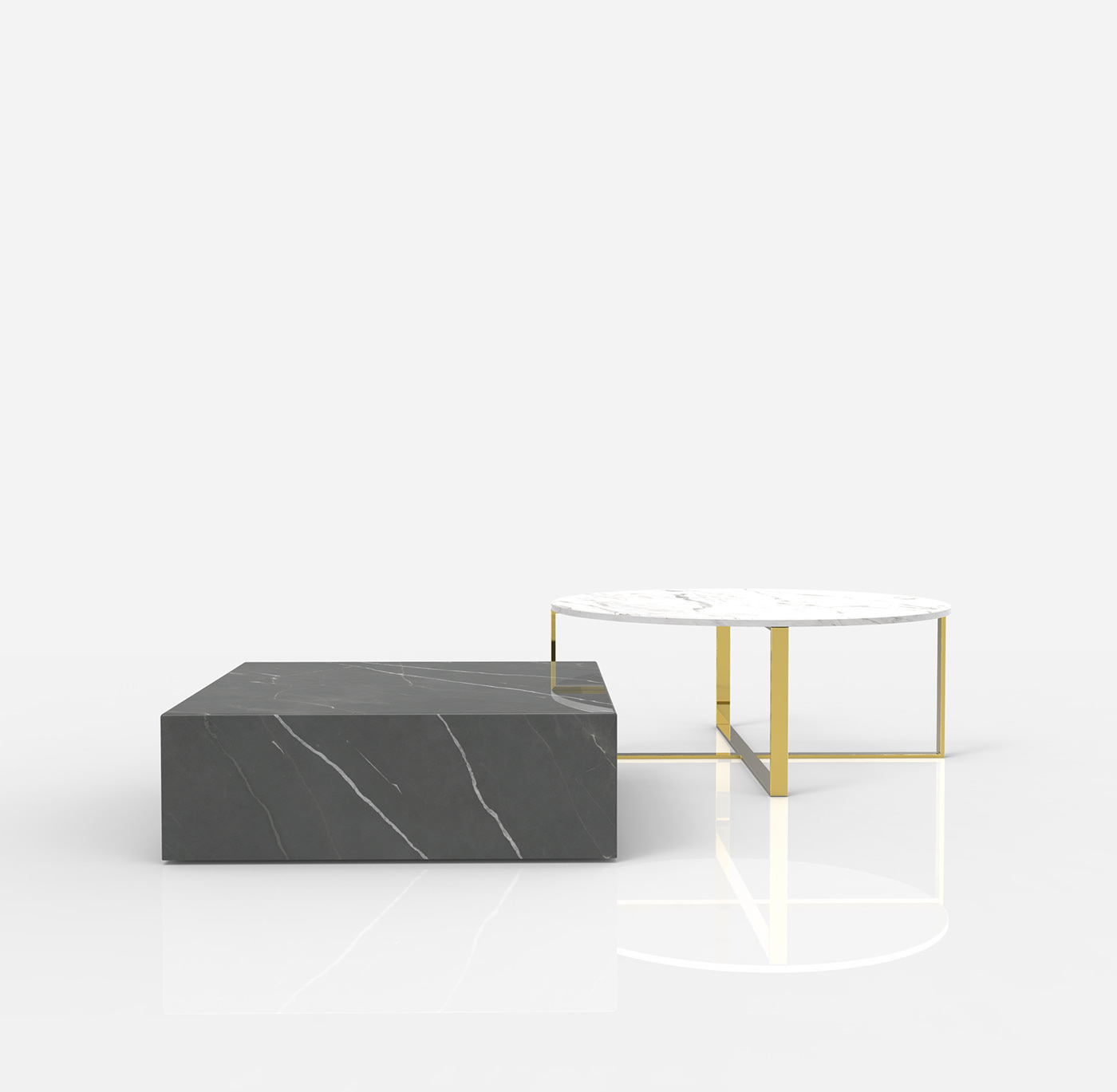 coffetable composition cube furniture Marble Ongoing Project productdesign stainless steel table
