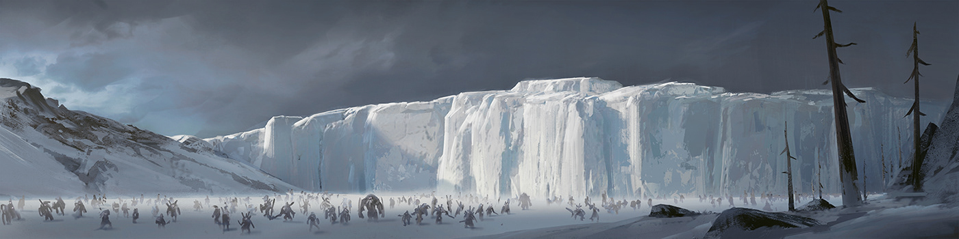 northgard concept art ILLUSTRATION  viking game keyframe mood cinematic panoramic