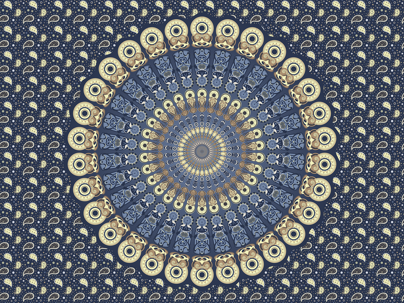 Mandala,print,pattern design ,boho,peacock,ornamental floral,vintage,Ethnic...