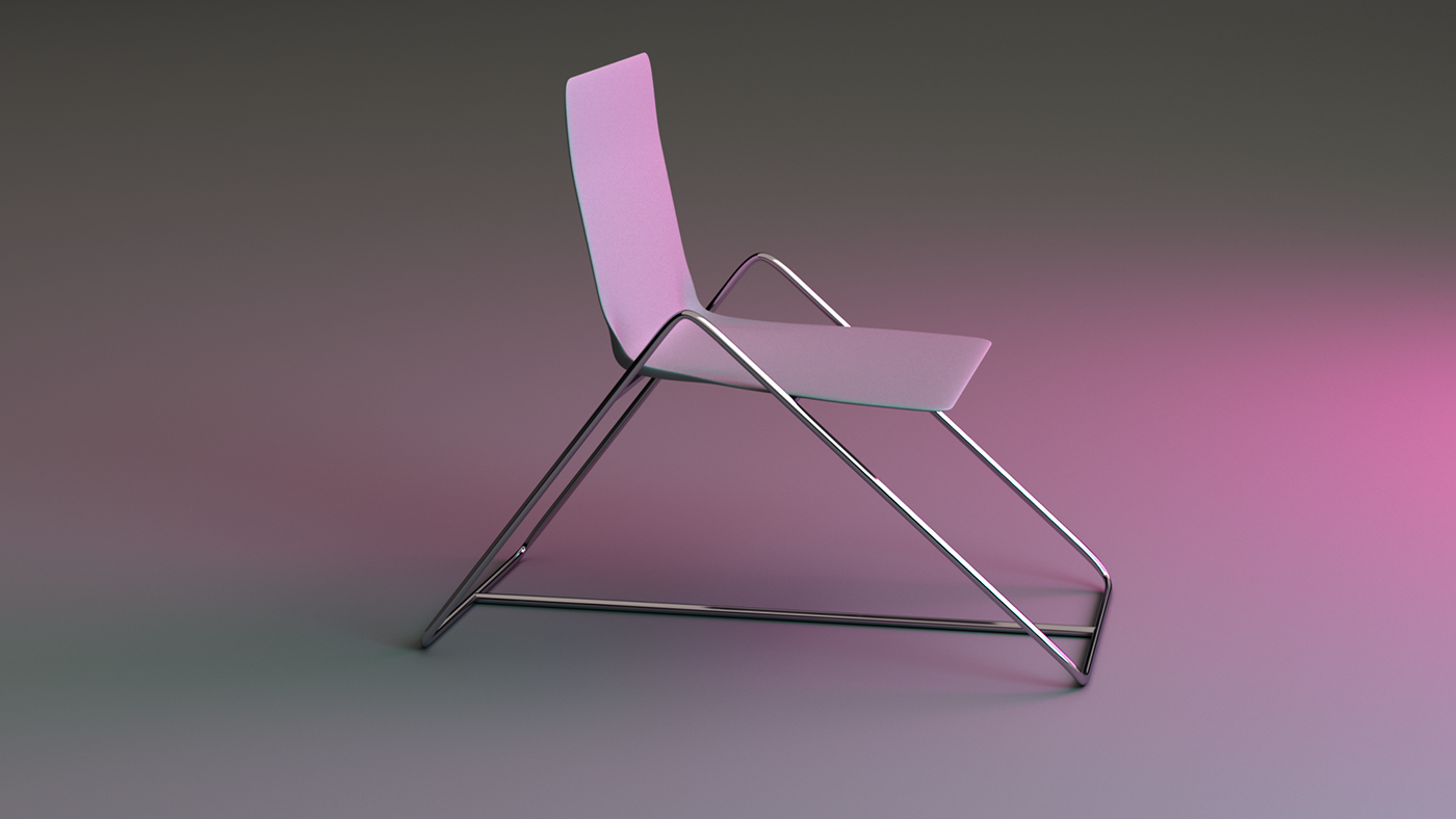 chair Maya 3D animation  aesthetic bauhaus