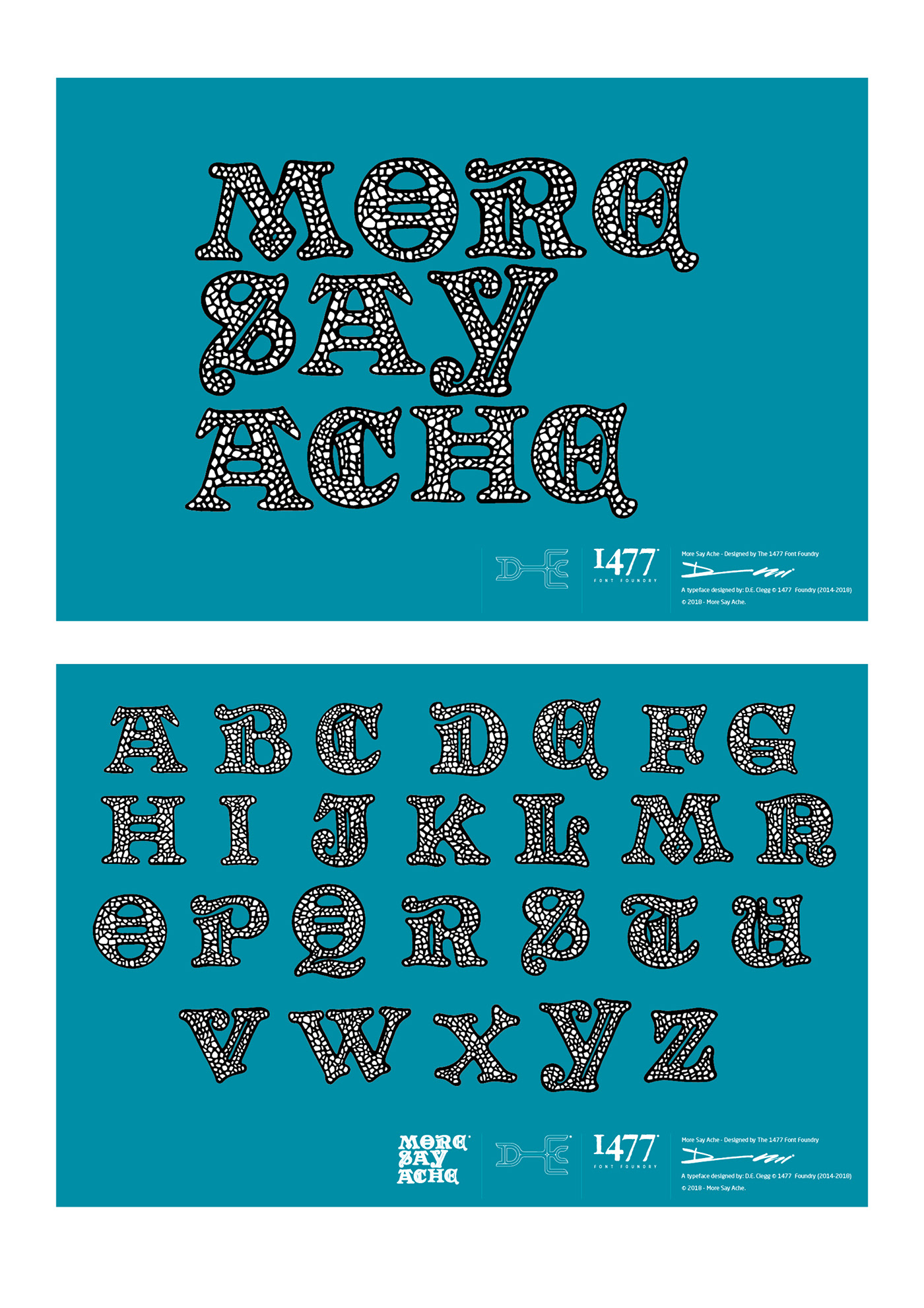 More Say Ache - Typeface Design David Clegg hand drawn font