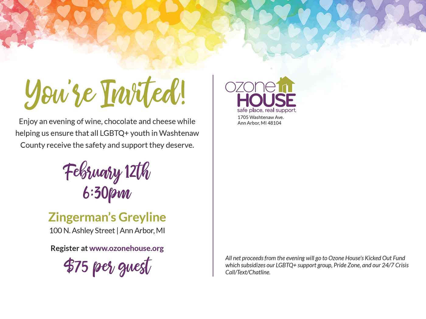 graphic design  nonprofit organization nonprofit design Roll Banner Invitation fundraiser brochure LGBTQ print ann arbor