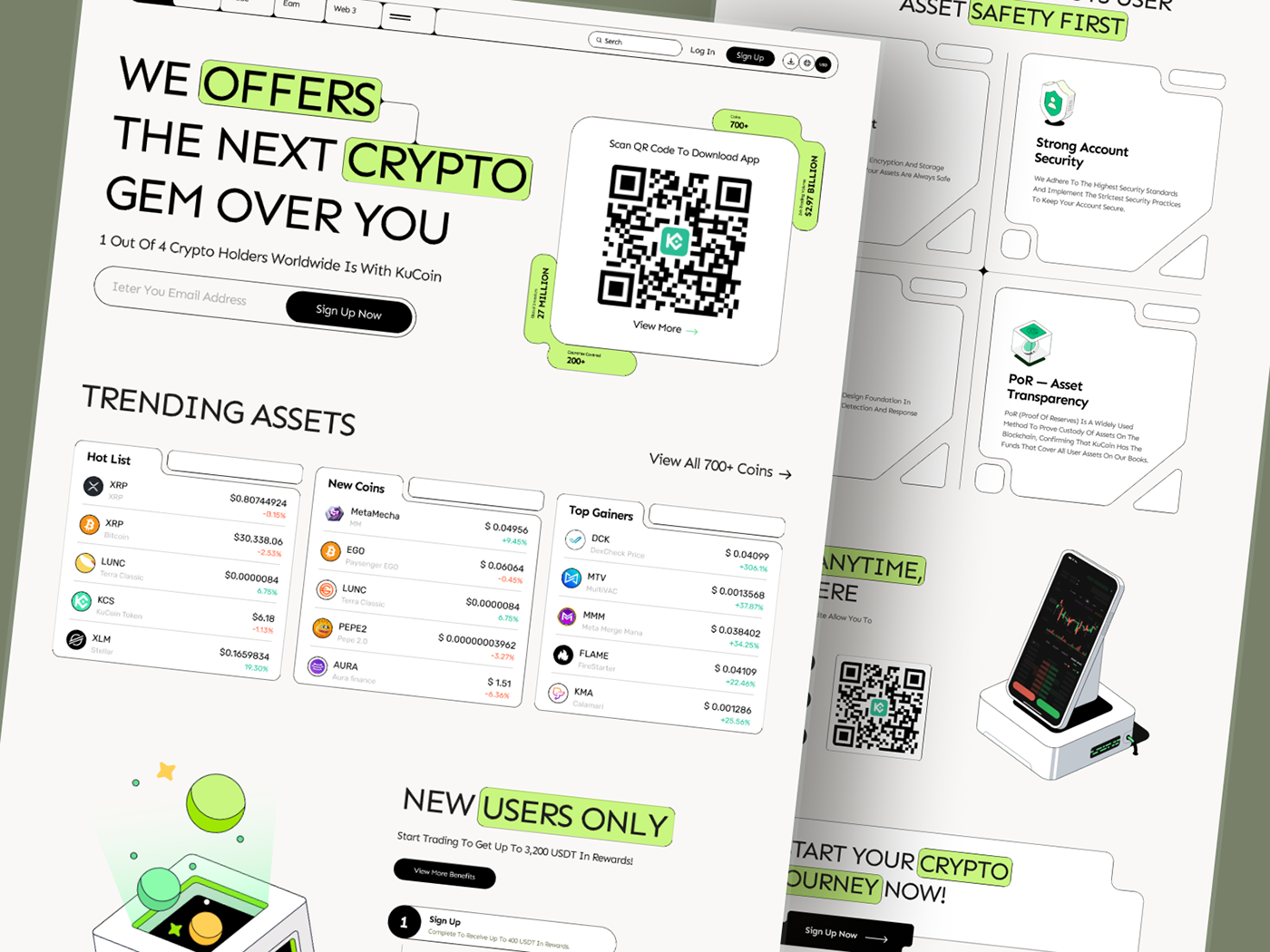 crypto landing page blockchain crypto exchange crypto website redesign UI/UX Figma crypto token trading discount token