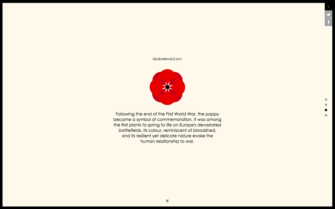 WWI remembrance day Veterans Day poppy poppies infographic Data Viz visualisation d3 interactive Wars deaths timeline history commemoration