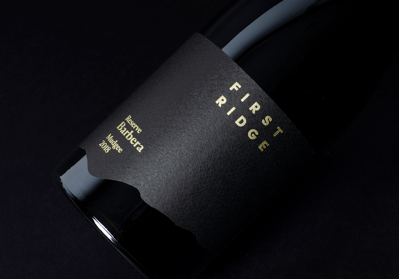 wine Australia premium gold foil black minimal luxury wine label barbera Mudgee Wine